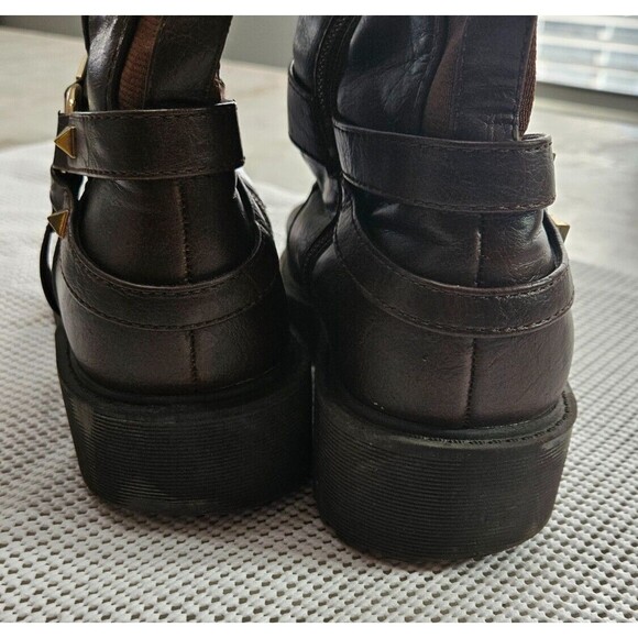 Guess Boots Women's Hailee Tall Riding Brown Knee-High Block Heels Size 8M - Picture 4 of 8